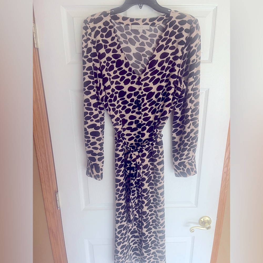 Ann Taylor animal print midi dress